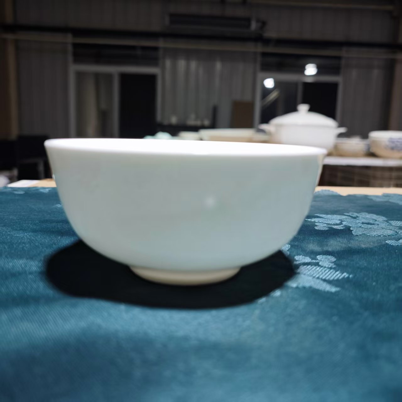 A711①】4英寸奥碗4只(小汤碗)纯白唐山骨瓷家用餐具混级