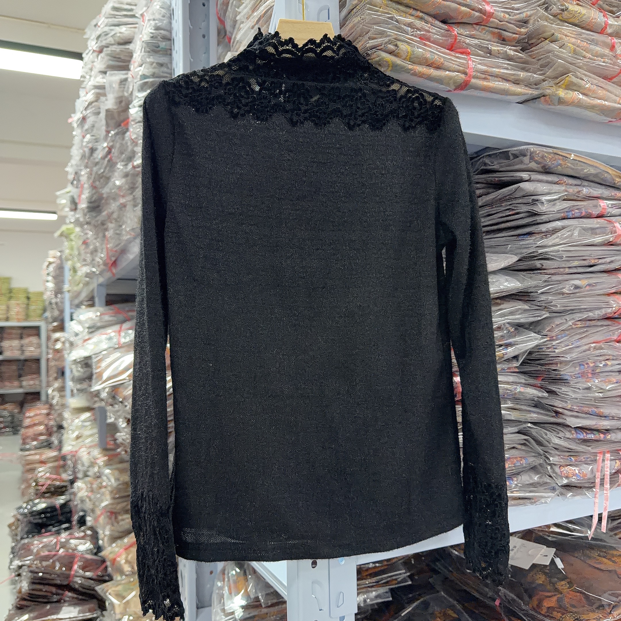 4-36款蕾丝镂空半高领修身打底衫