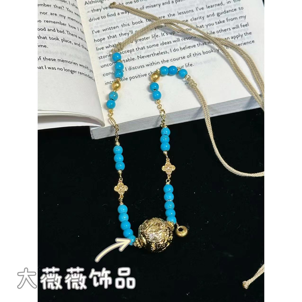 铜合金项链 原创设计龙凤珠手工编绳项链-4945