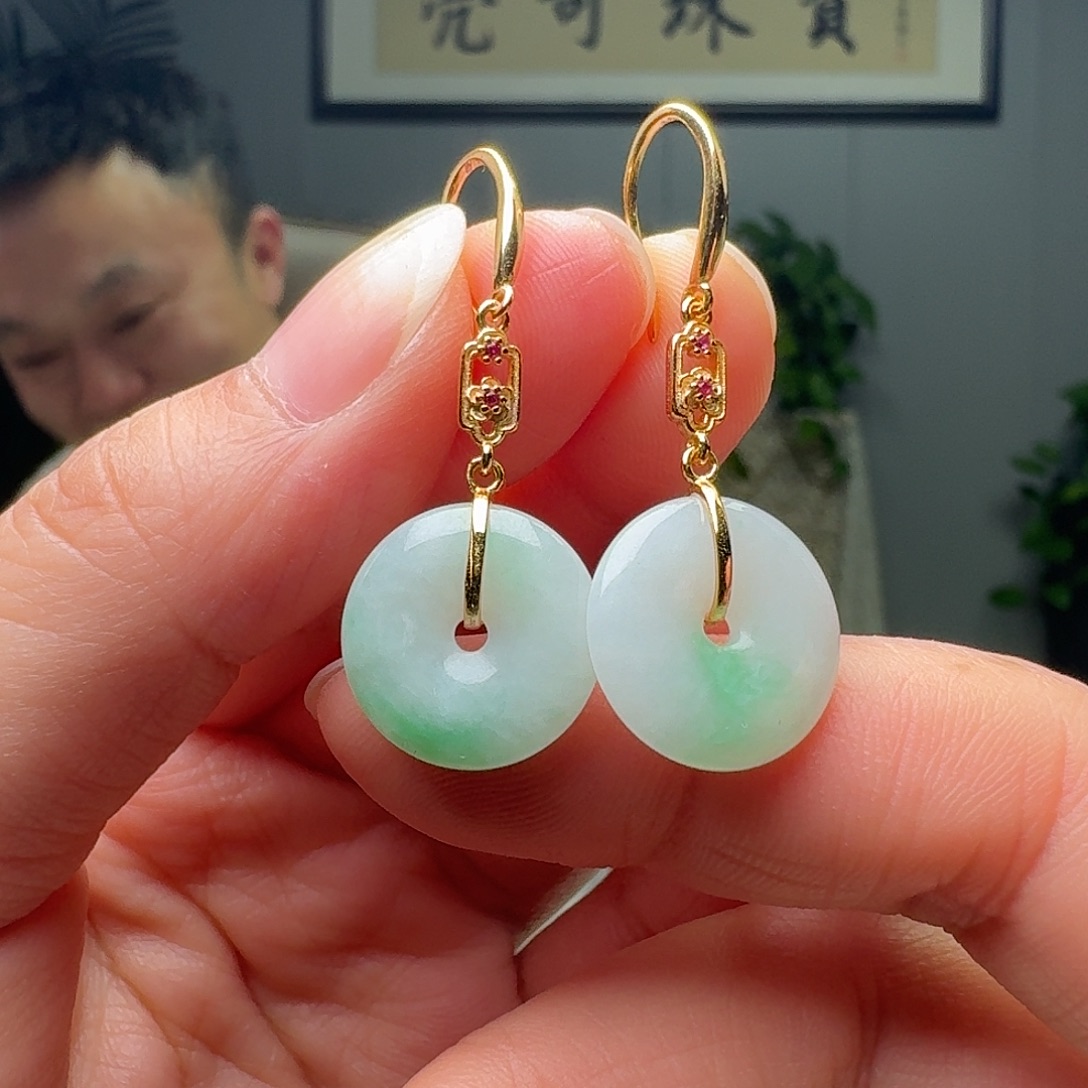 翡翠银S925镶嵌耳饰多样性发货其一