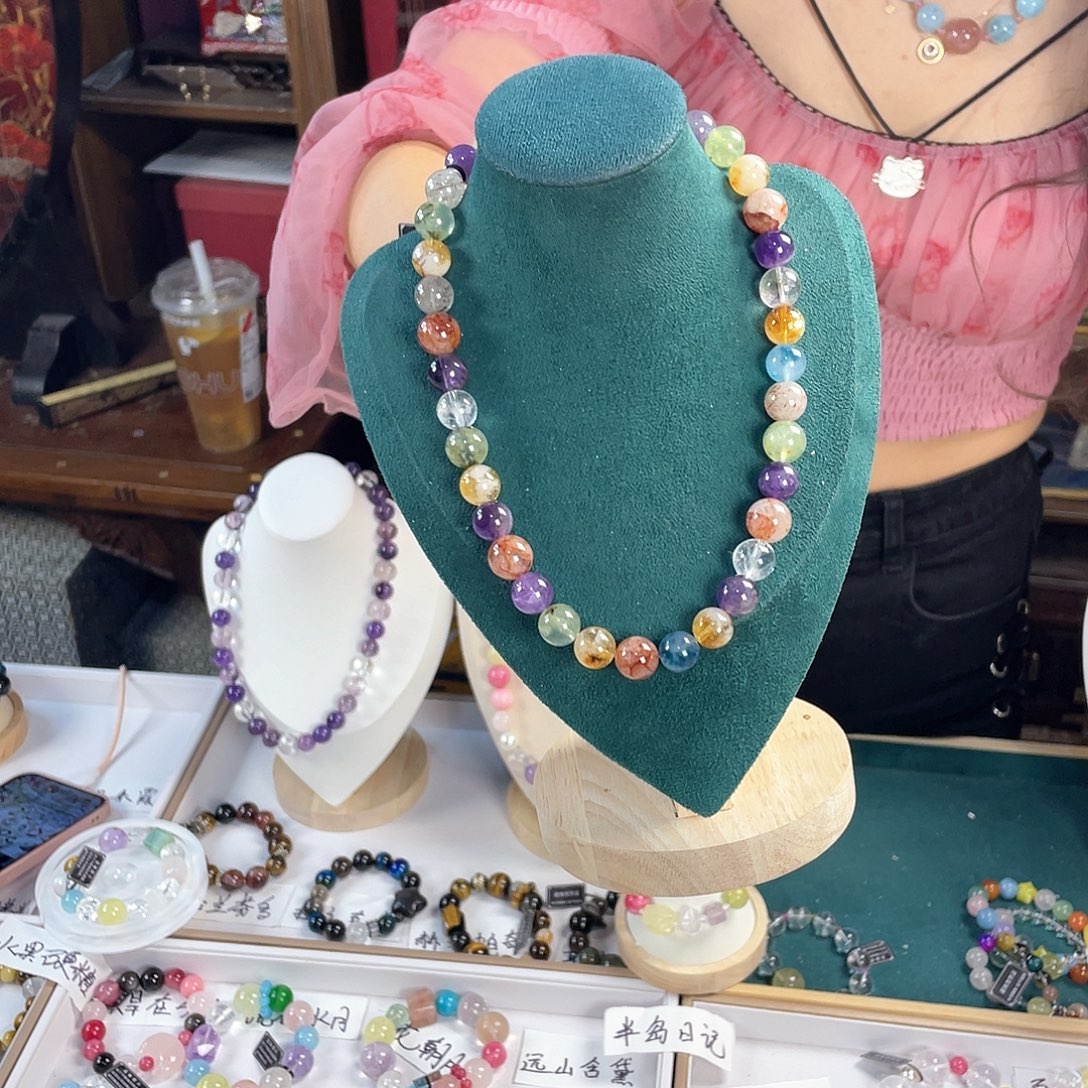 水晶手链银S925镀金镶嵌