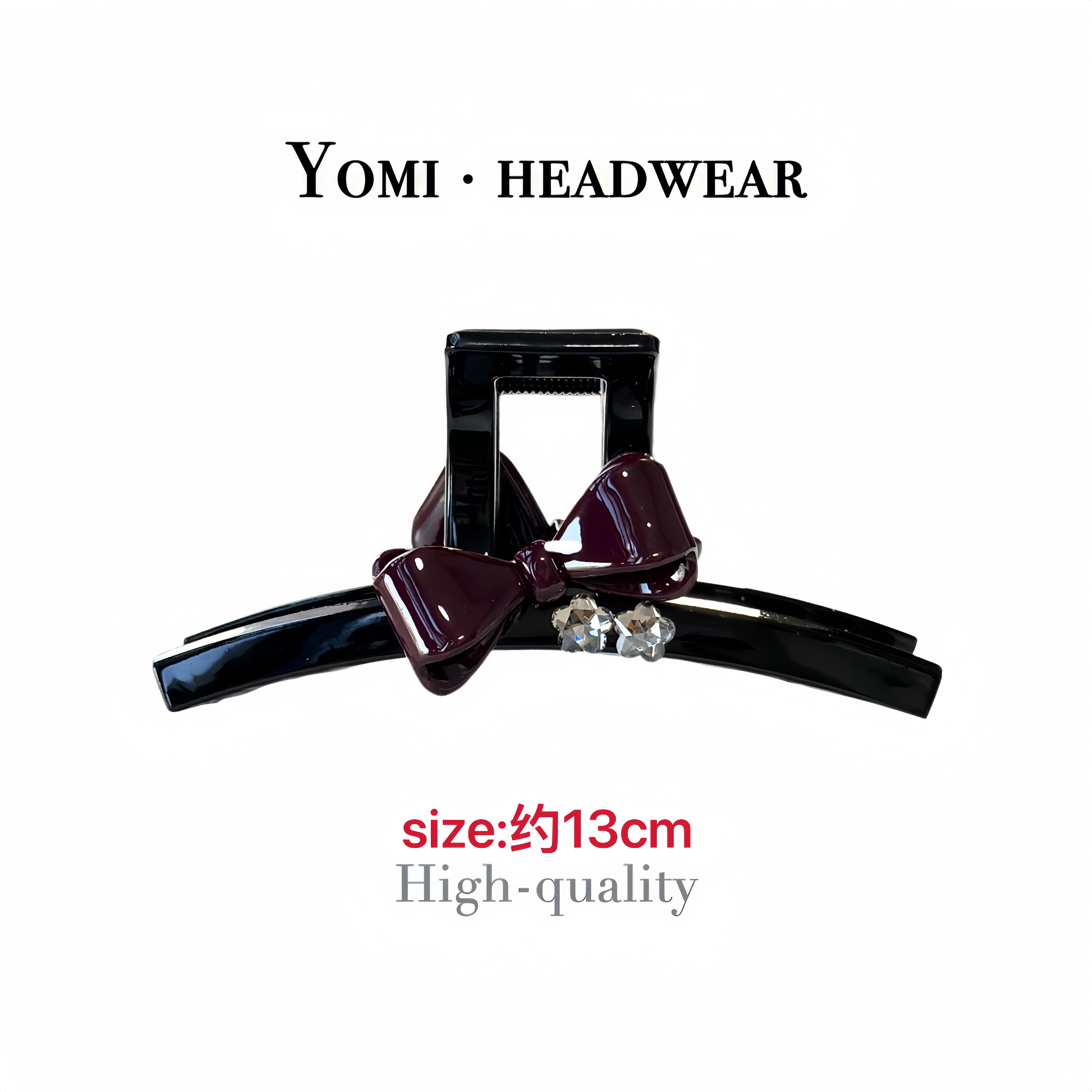 韩国东大门2025新款法式帽子蝴蝶结水钻抓夹发夹鲨鱼夹大发量