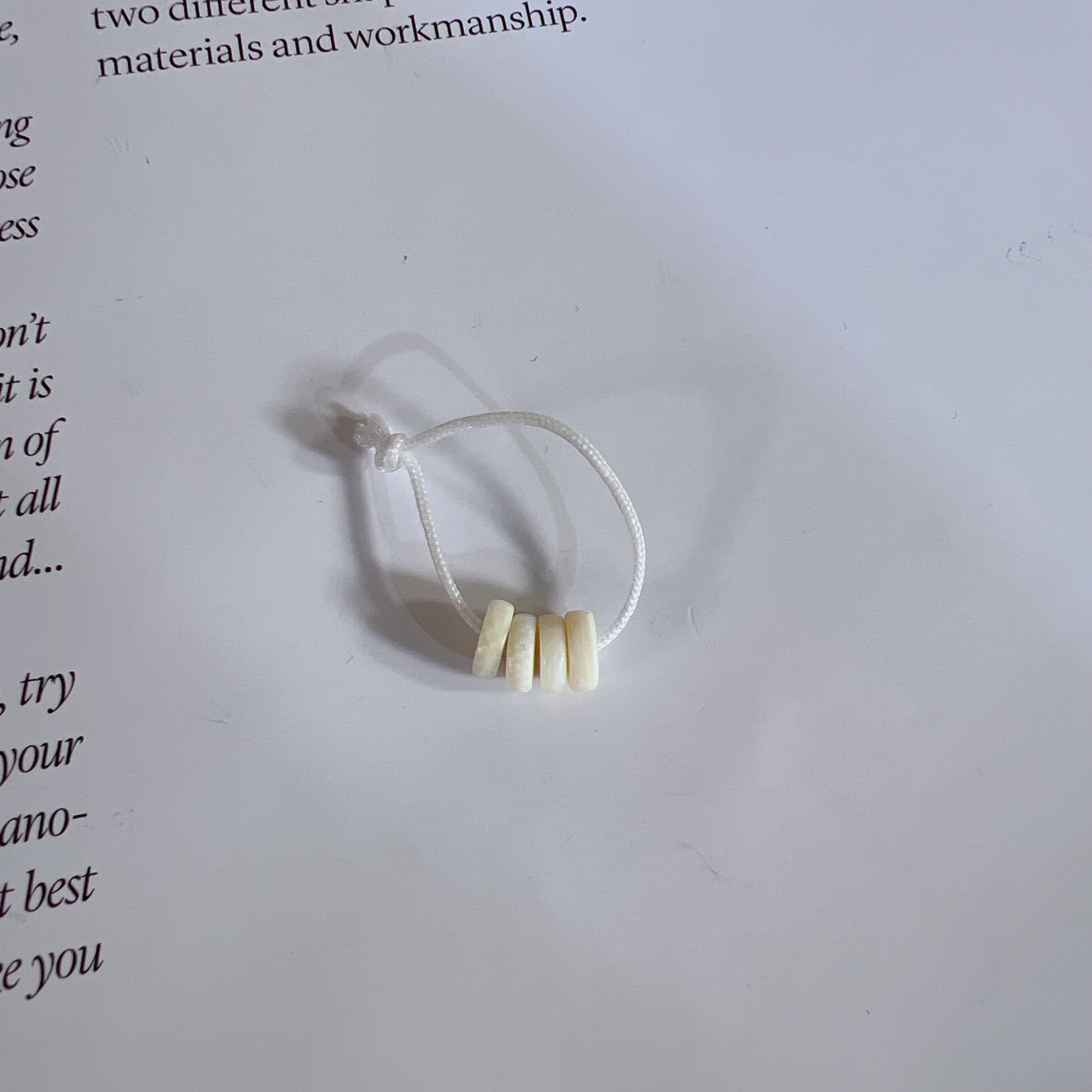 6x2mm天然猛犸牙药片隔片（4粒）多样性发一