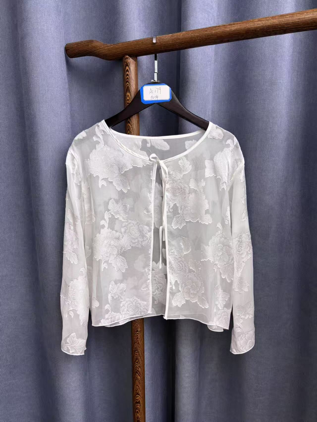 2025夏季新款真丝桑蚕丝披肩短款百搭白色外套女A179