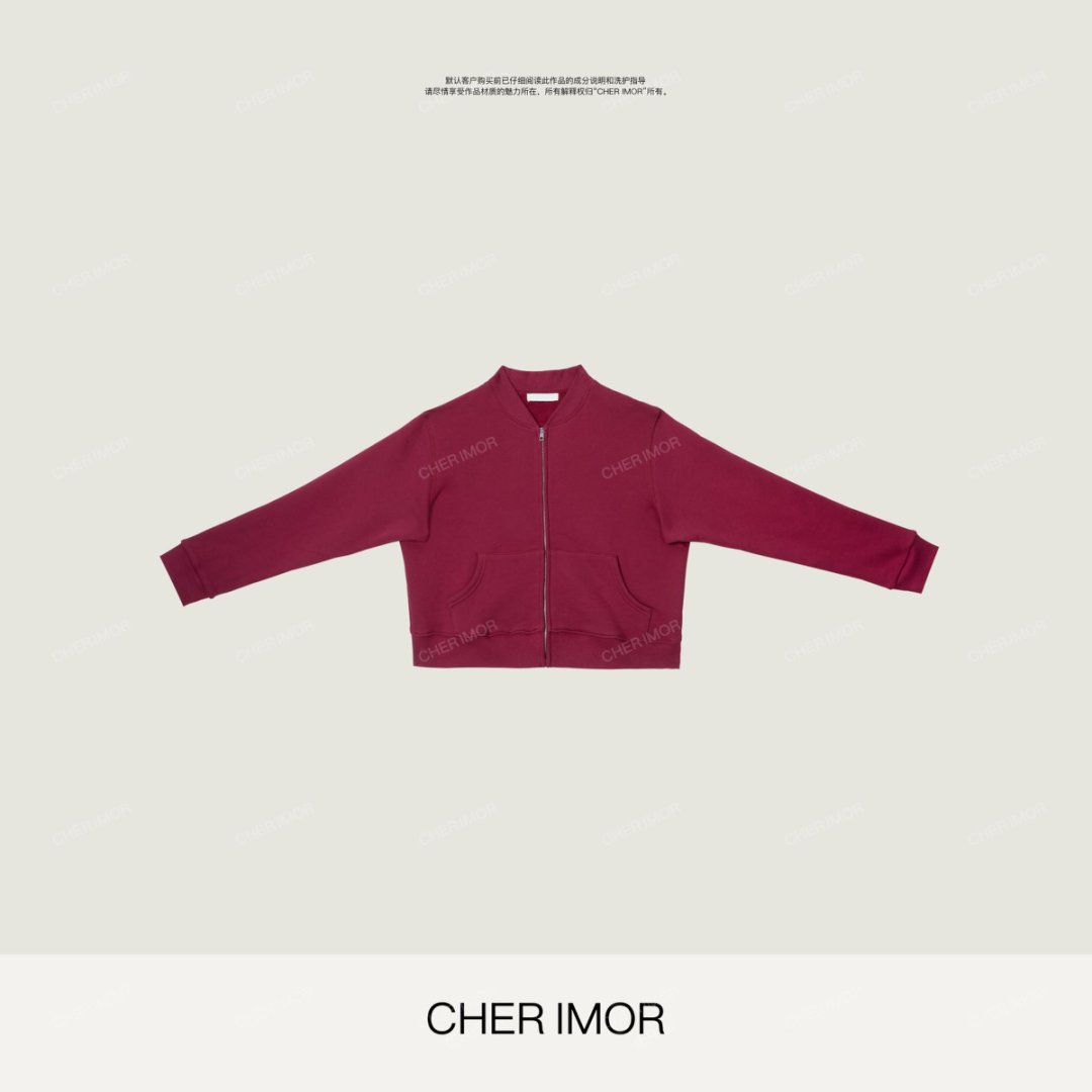 CHER IMOR【绯焰摇绒】极简拉链休闲复古卫衣外套 53327 Hi Fortune