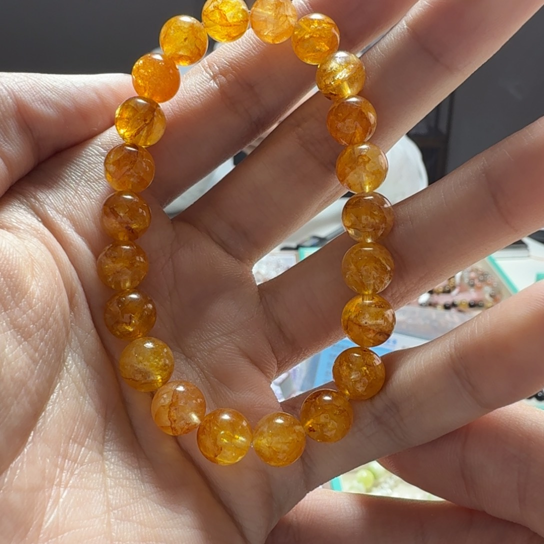 水晶手链未镶嵌黄胶花