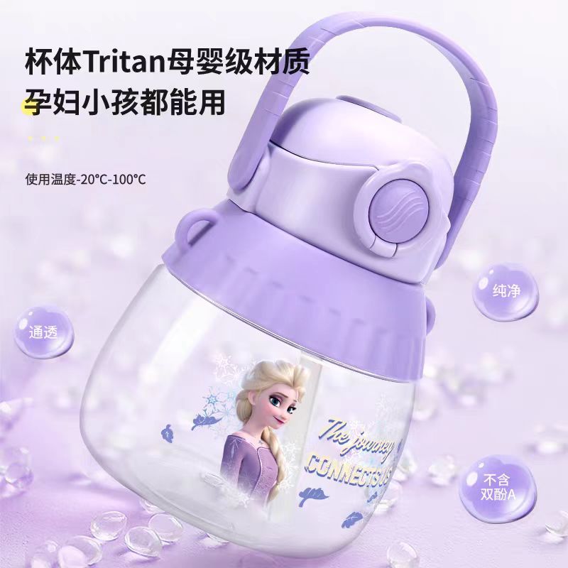 尼尼家儿童水杯上学专用双饮水壶大容量直饮吸管大肚杯