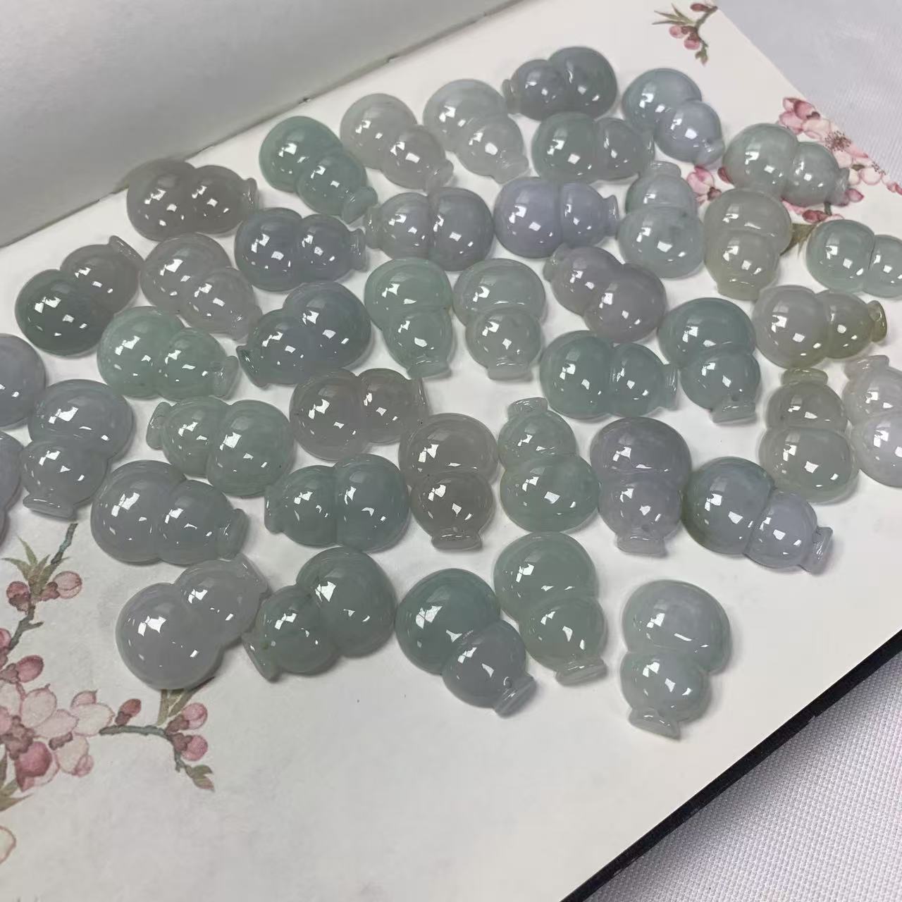 天然A货翡翠糯种翡翠葫芦精致小福禄可作项坠钥匙扣-多样性发其一
