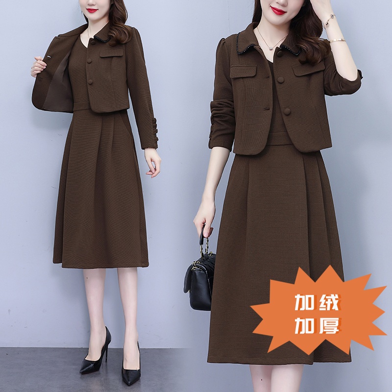 2025新款秋冬季孕妇哺乳（竖开拉链）高级轻奢阔太太显瘦裙子