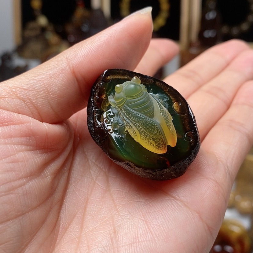 【闪购商品】琥珀颈饰未镶嵌一鸣惊人手工雕刻