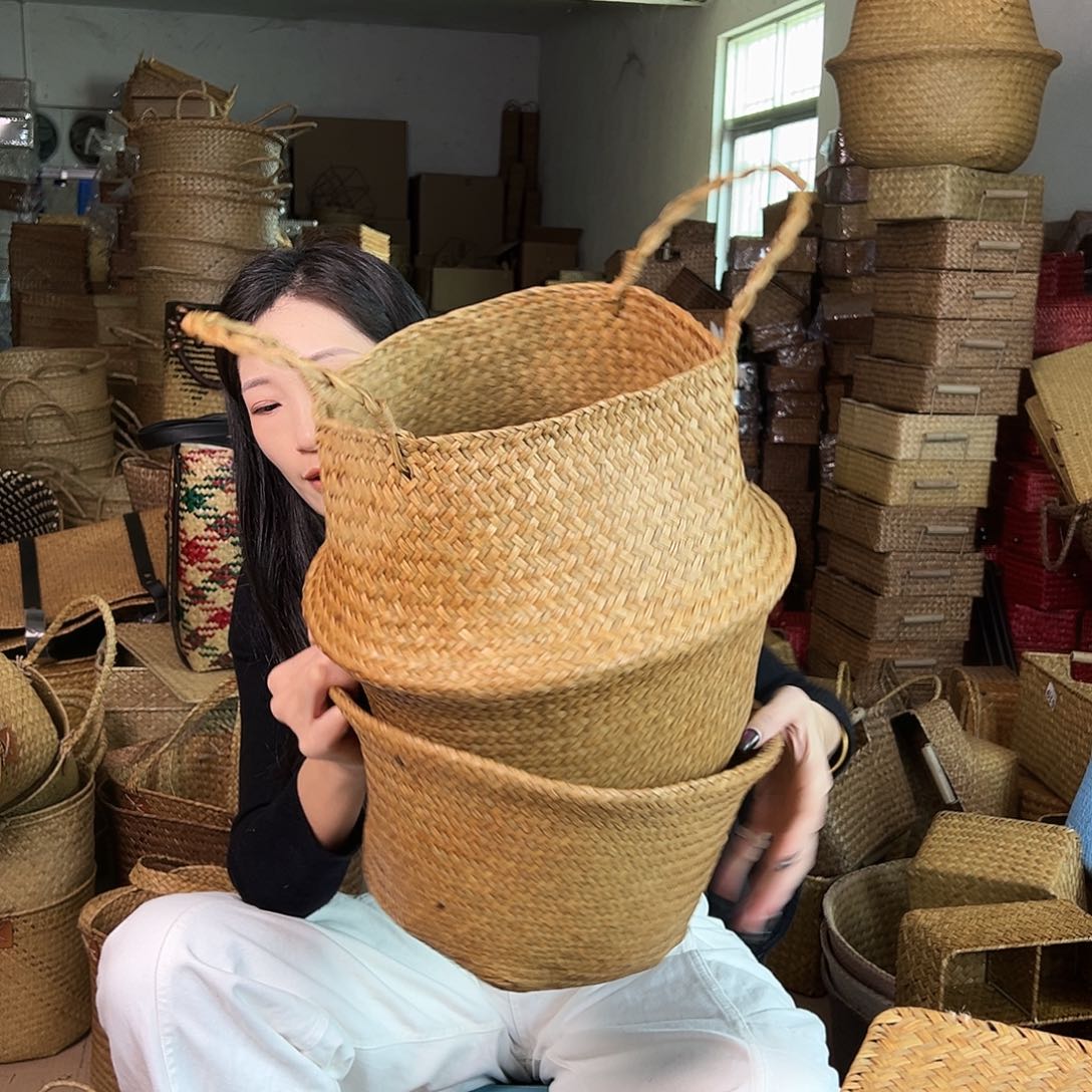 草编草编包/草编收纳盒带瑕疵