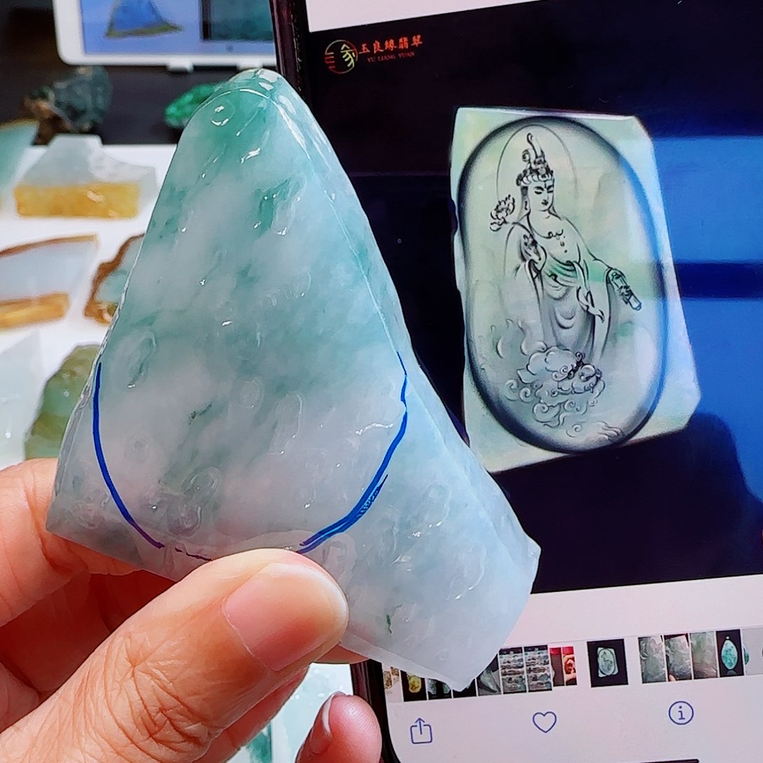 定制翡翠未镶嵌翡翠挂件