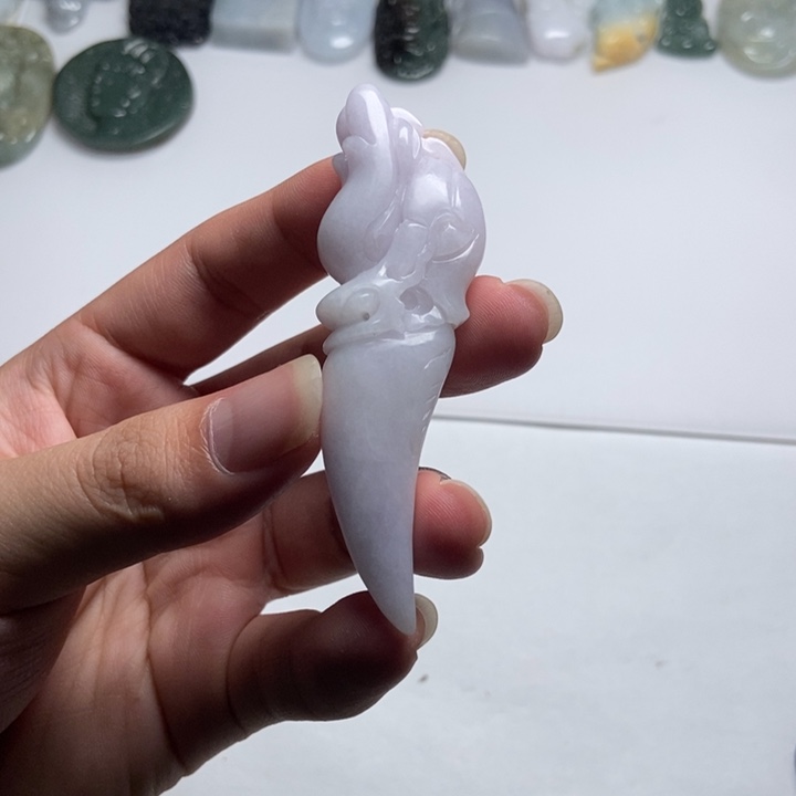 翡翠未镶嵌颈饰龙牙17