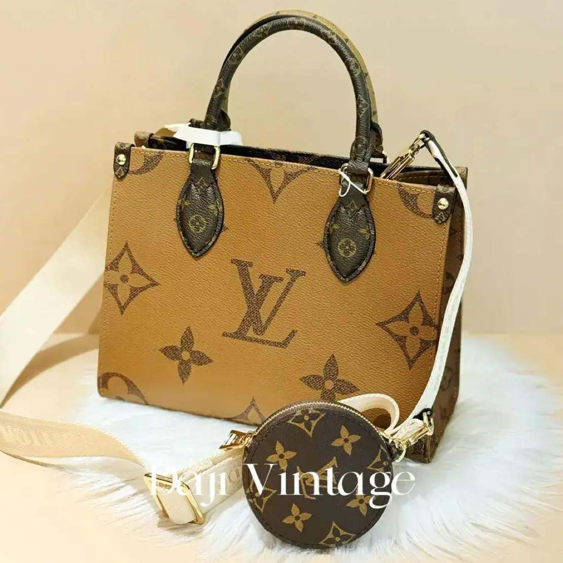 99新 LouisVuitton/路易威登 24期/大吉中古/lv老花onthego小号