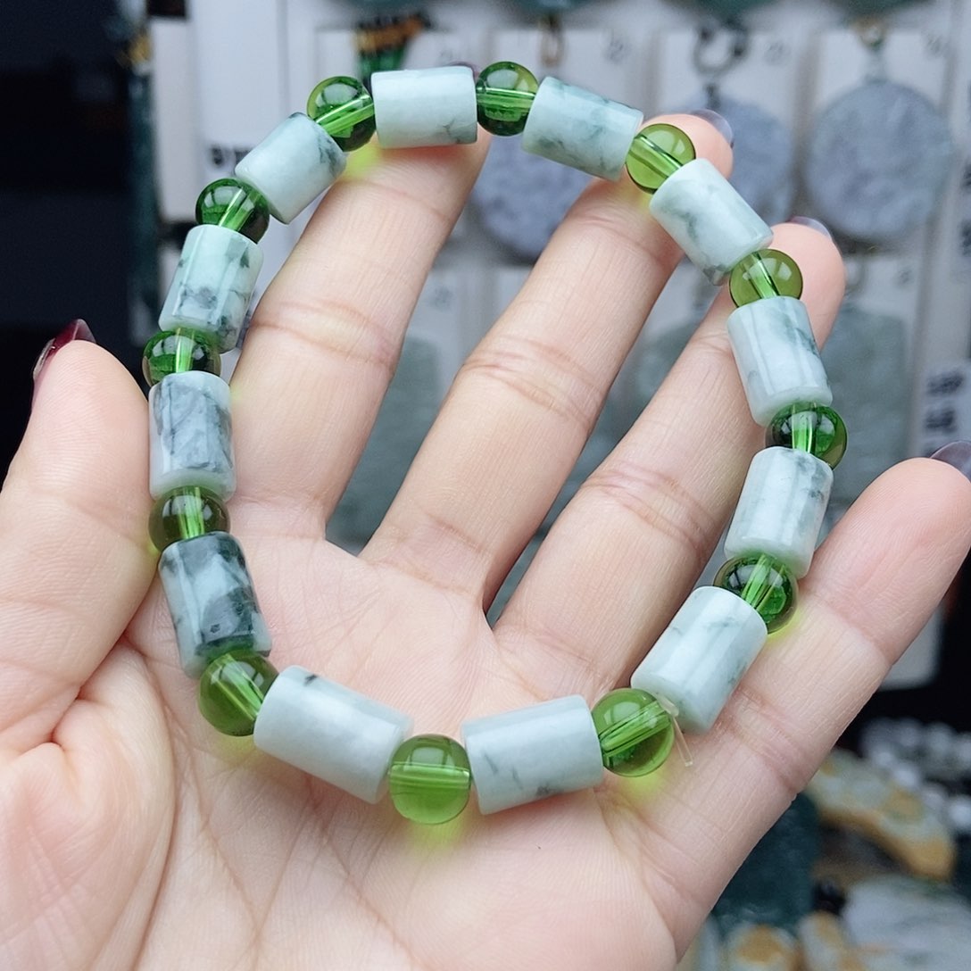 翡翠颈饰14K金镶嵌翡翠