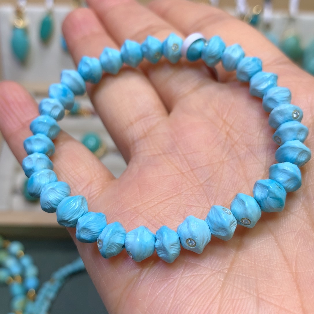 绿松石手串18K金镶嵌