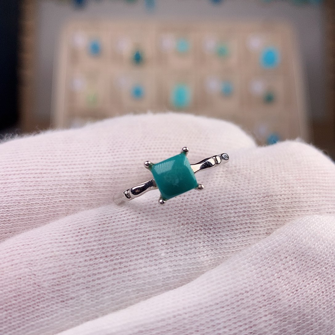 绿松石珠宝奇石银S925镶嵌