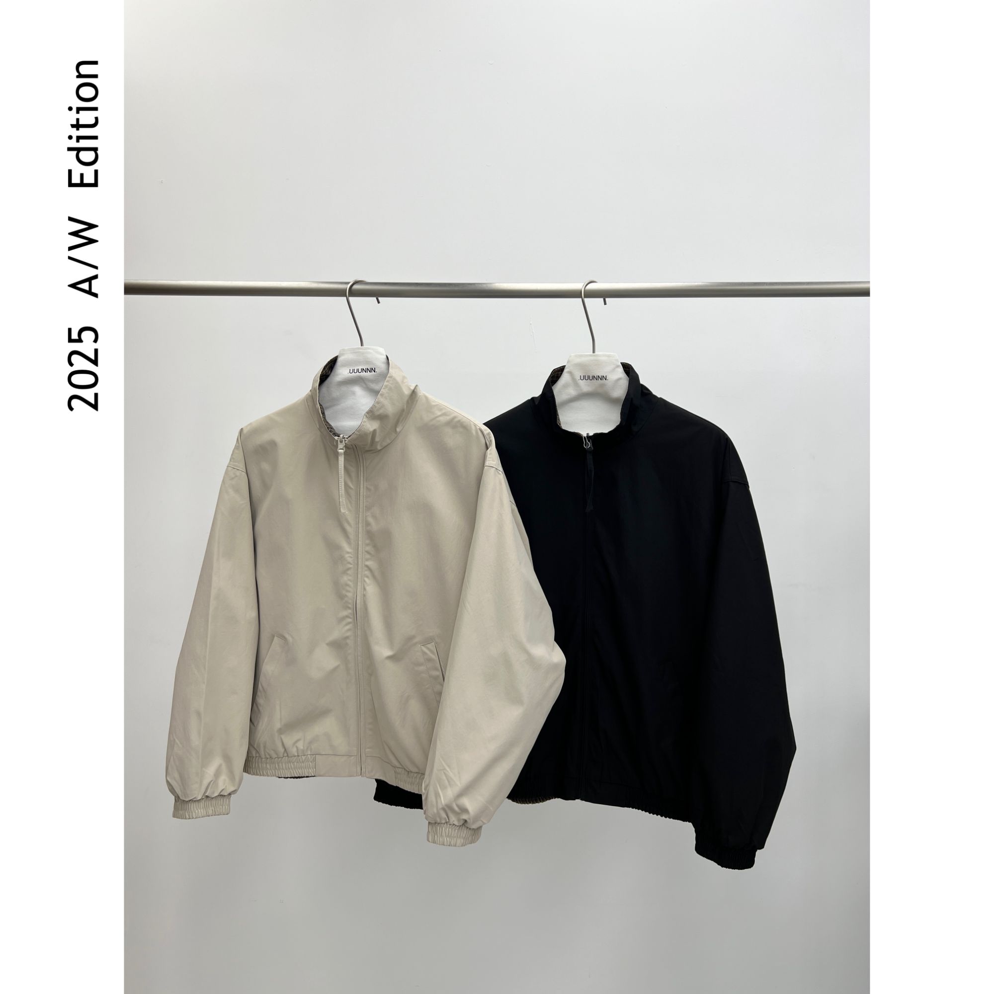 ARUI 2025 A/W 两面穿小众设计高级感男韩版短款拉链夹克外套