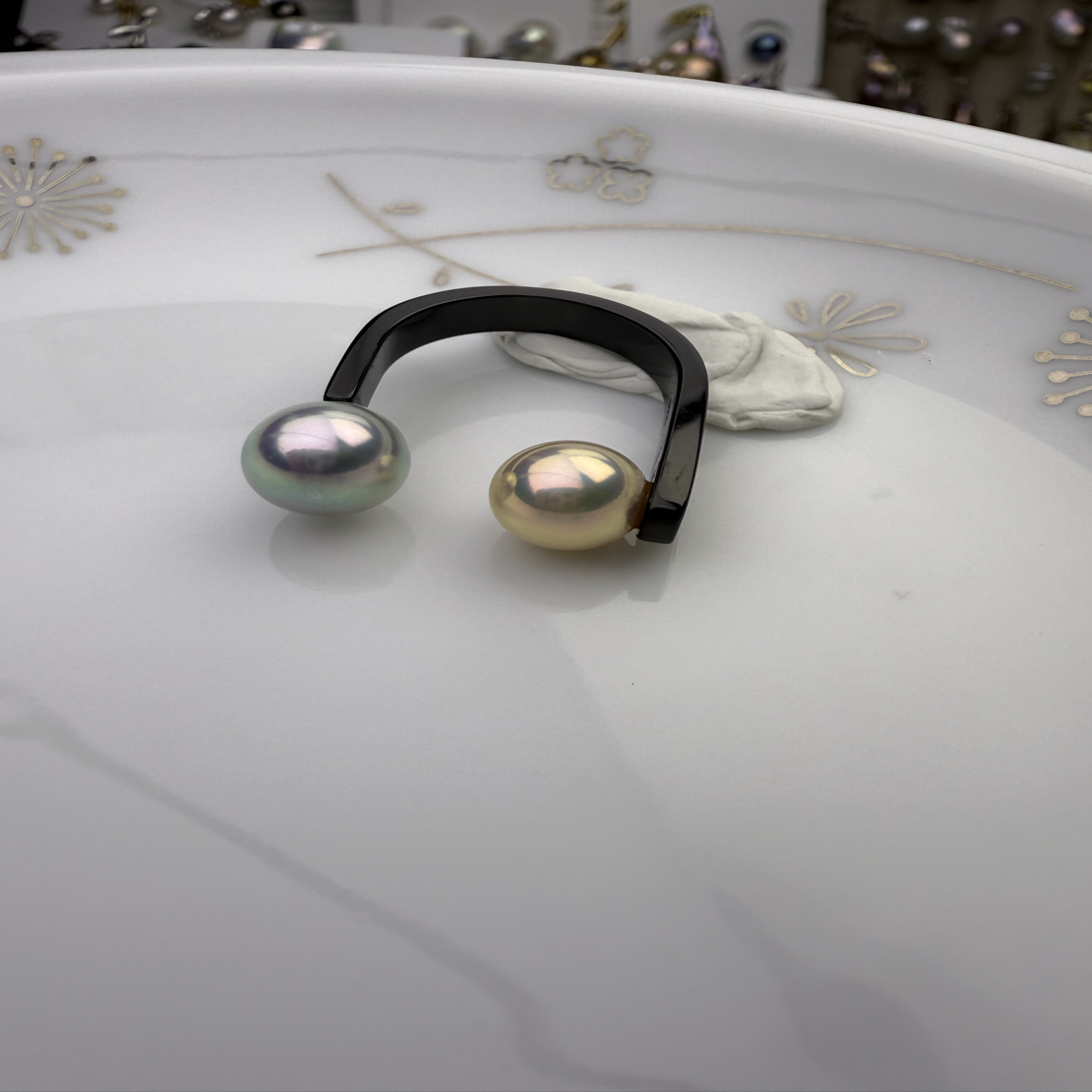 纯铜大理石项链 镜面极光淡水海水