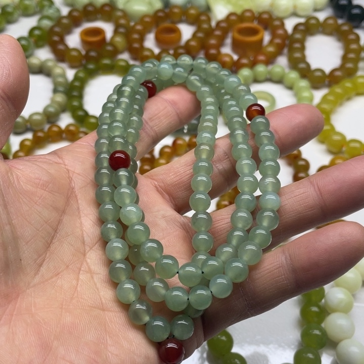 蛇纹石玉项链8未镶嵌