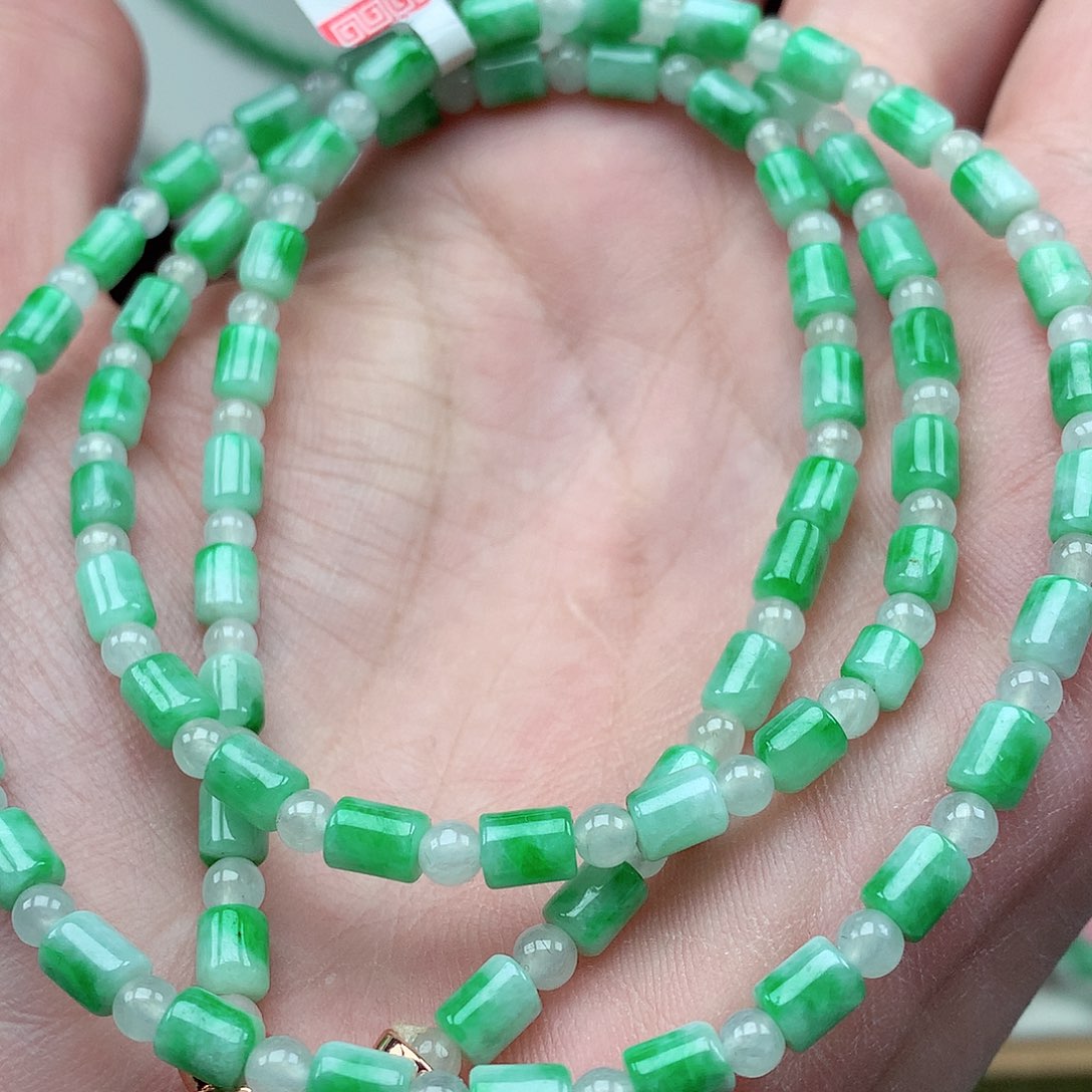 翡翠未镶嵌毛衣链翡翠