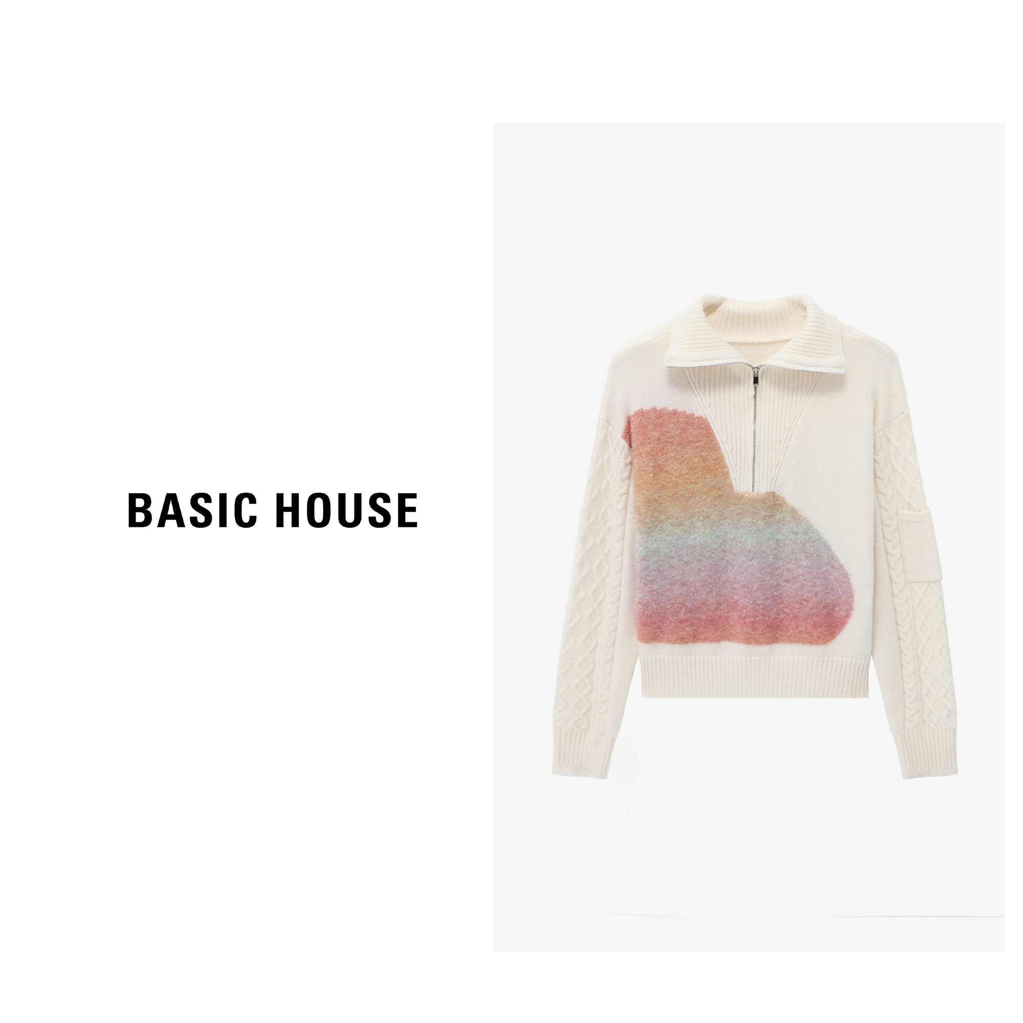 Basic House/百家好时尚百搭休闲女士毛衣-B06245C1932