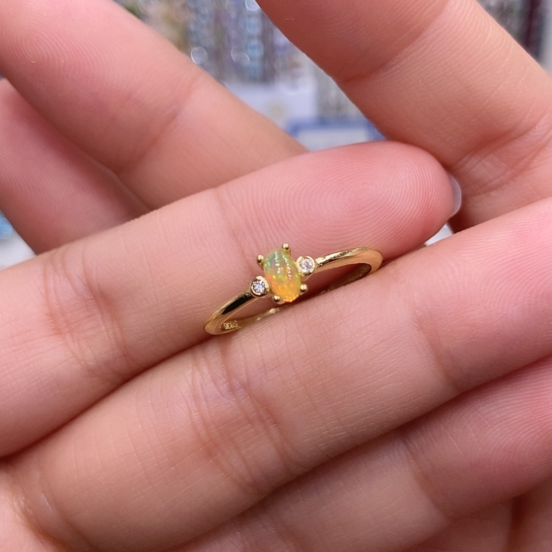 欧泊银S925镶嵌戒指