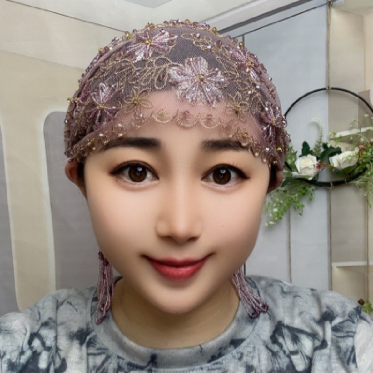 新款2025手工麦穗流苏帽子