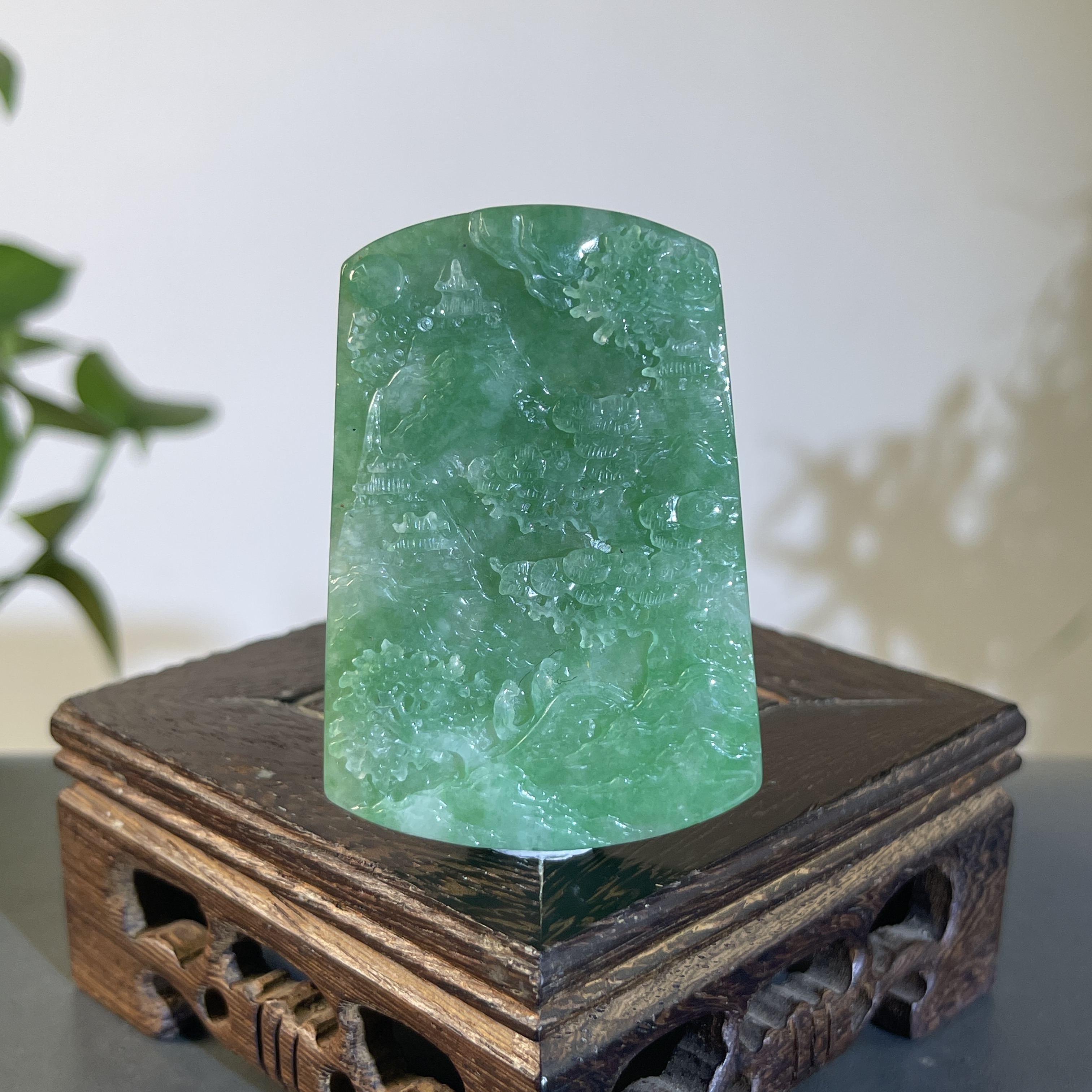 JCW10-169  天然缅甸A货翡翠  山水牌