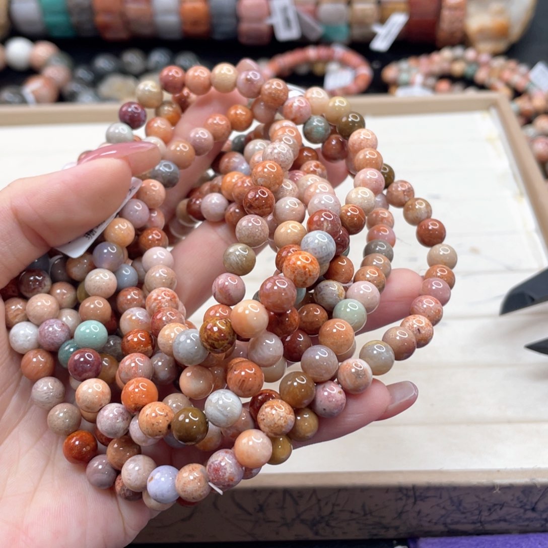 硅化珊瑚（珊瑚玉）手链未镶嵌大*585