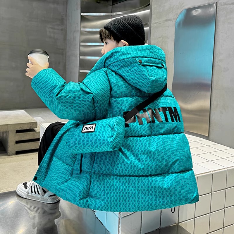 男童冬季羽绒棉服2025新款洋气中大童冬装加绒加厚棉衣冬款外套潮