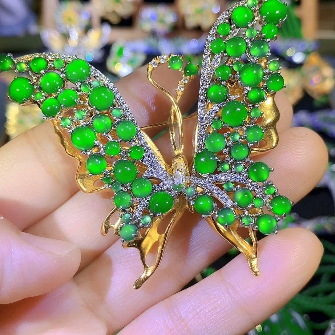 吊坠(不含链)银S925镶嵌翡翠