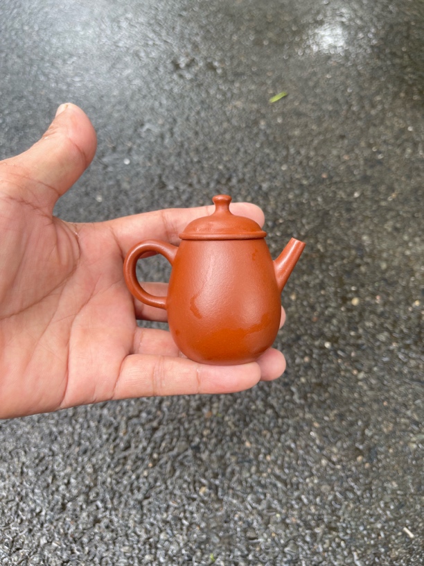 孟臣小品！云柱款手工壶！容量120毫升！鱼籽朱泥！内推水出水！精美！