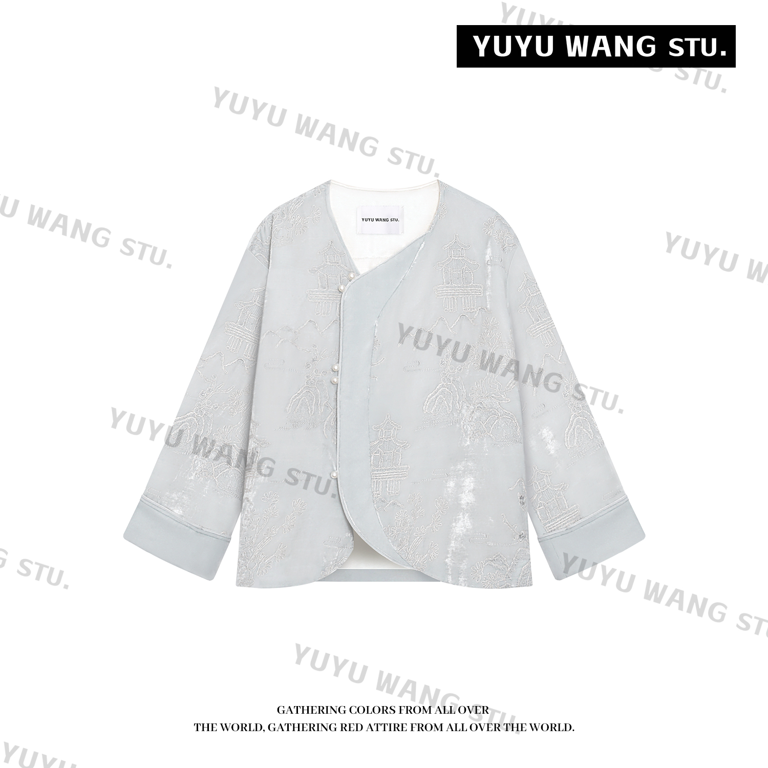 YUYU WANG 【素锦】浅灰兰棉服 RBC2FD262