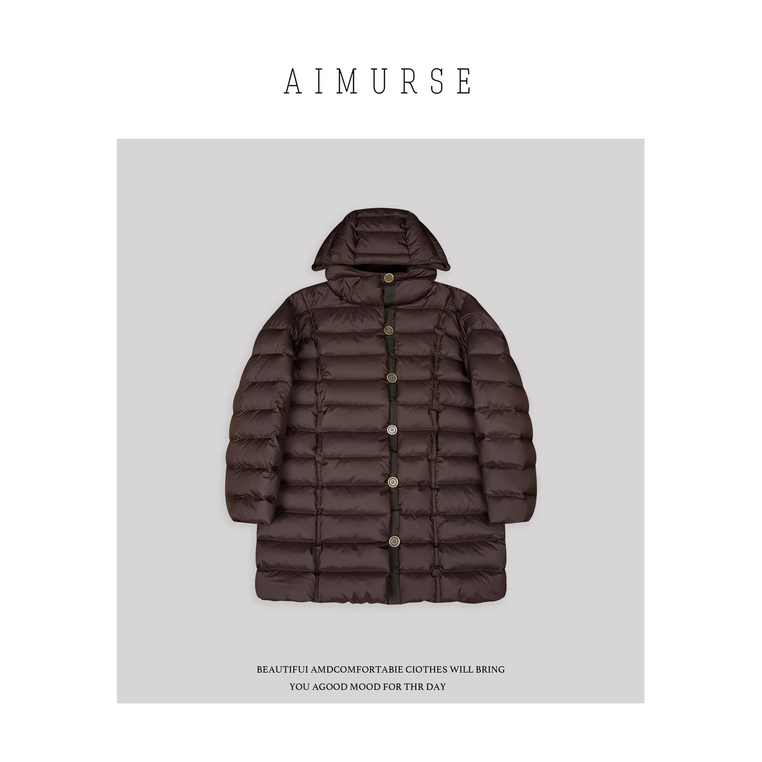 AIMURSE 【暖冬胶囊】小众设计师 冬季保暖连帽百搭羽绒服 AM70228