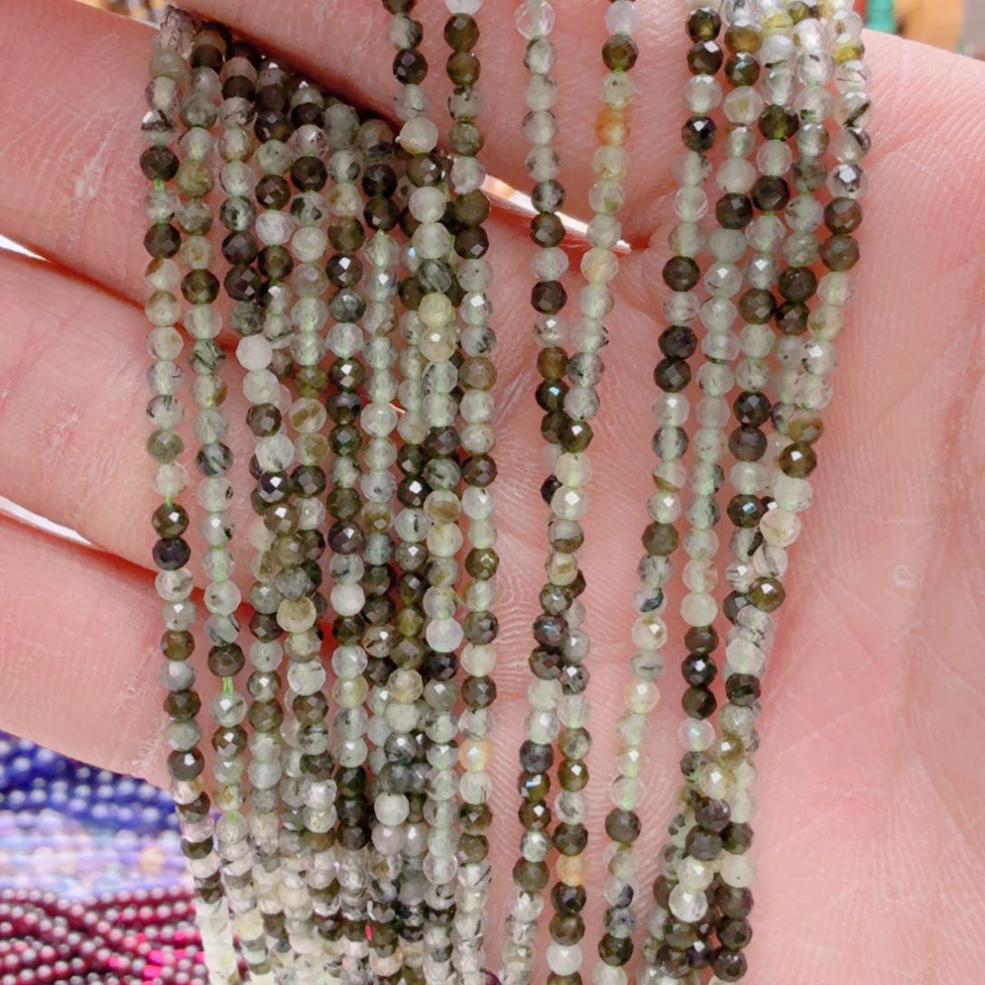 玛瑙/玉髓珠宝半成品未镶嵌葡萄石2条卡2.5