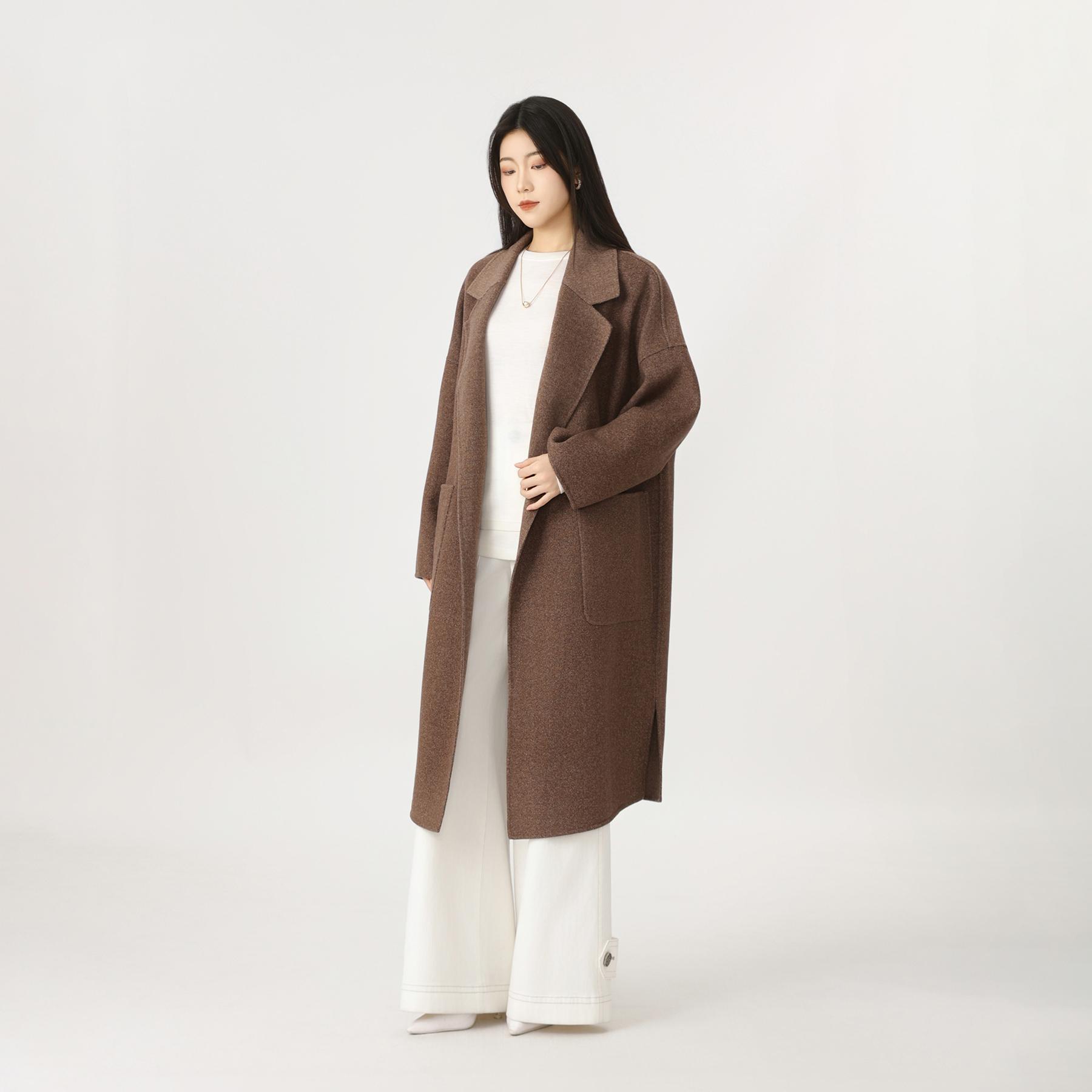 AMASS/阿玛施 时尚气质经典长款秋冬女士热动力毛呢大衣5400952