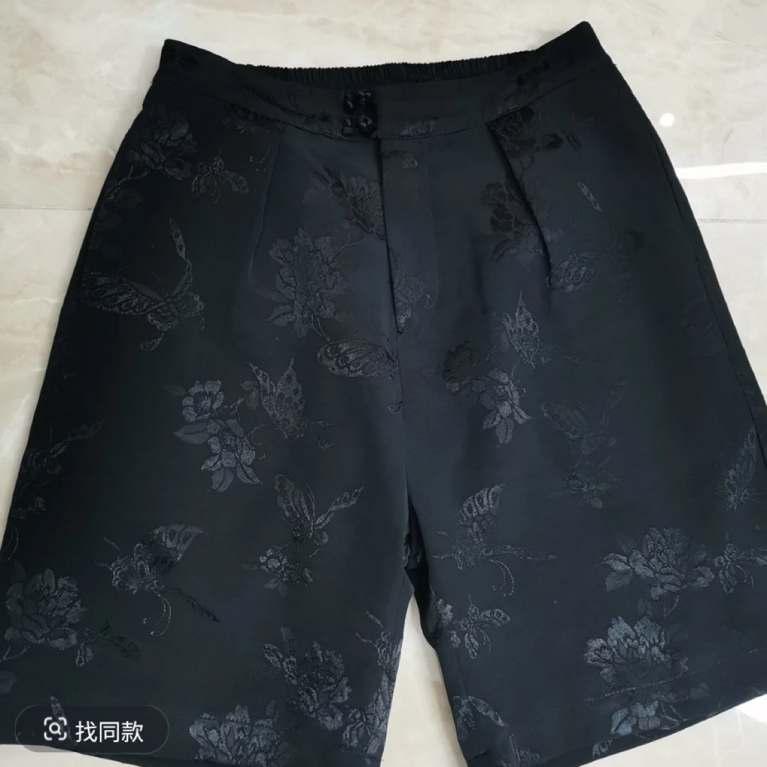 老缎直筒百搭短裤