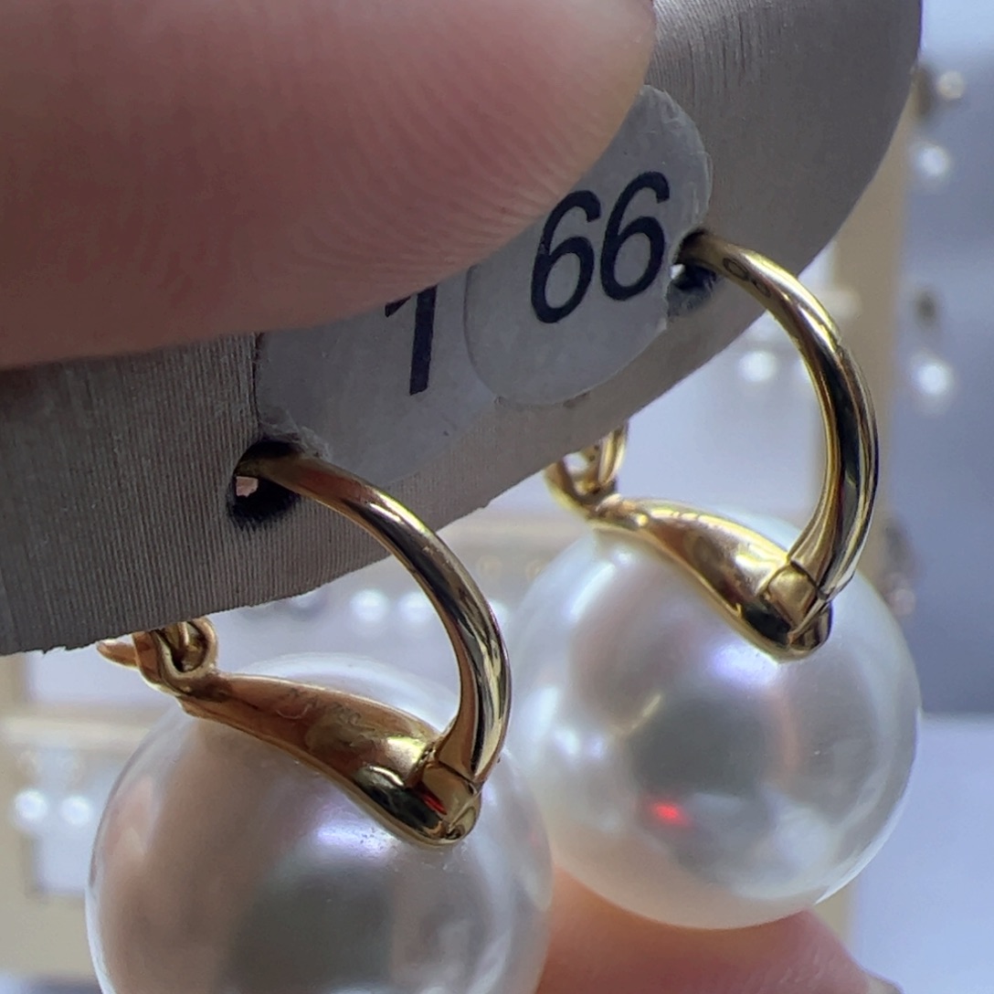 淡水珍珠耳饰18K金镶嵌