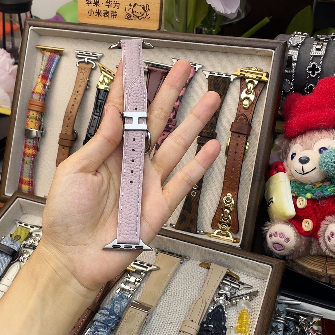石英石纯铜H扣真皮紫