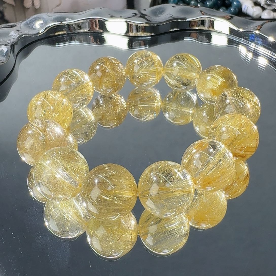 水晶手串未镶嵌金发15