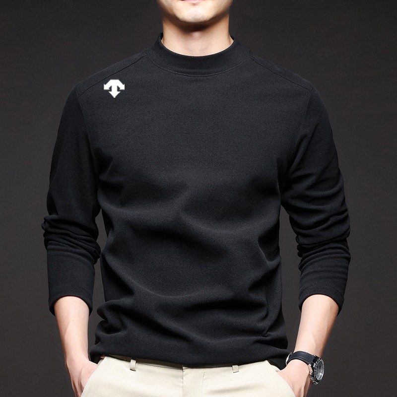 奥特莱斯撤柜丨秋冬新款迪家男士德绒半高领T恤时尚运动打底上衣