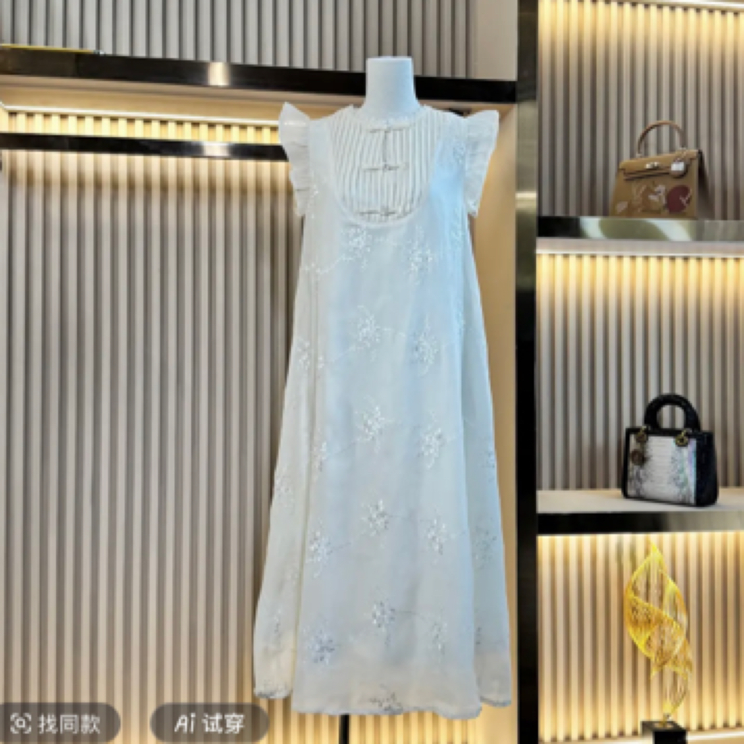 无袖连衣裙显瘦长款