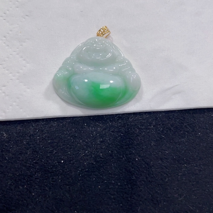 吊坠(不含链)18K金镶嵌翡翠