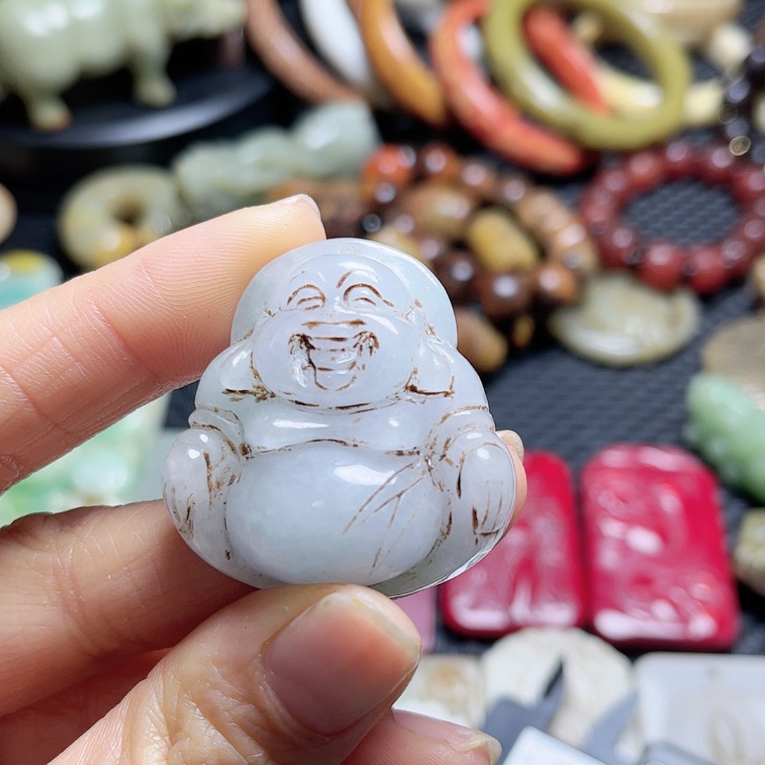 白玉菩提吊坠摆件