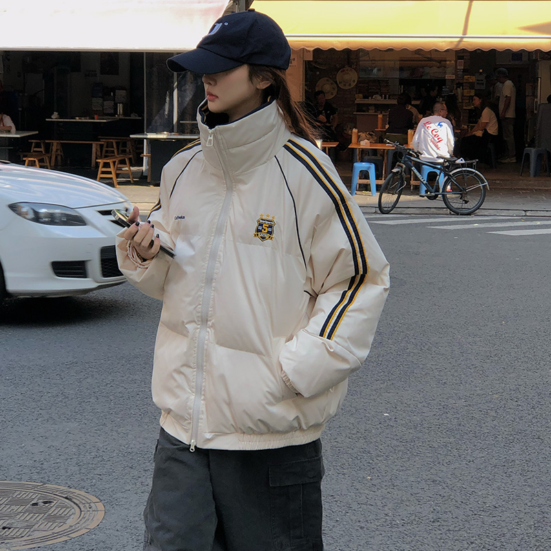 2024年新款棉服女冬季藏青韩系宽松学生短款棉衣外套棉袄国潮保暖