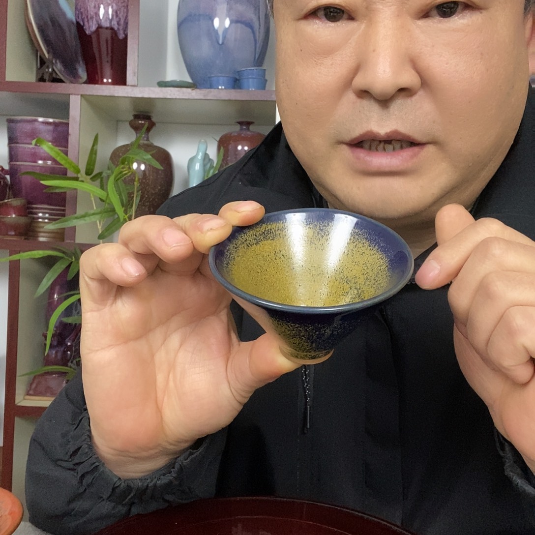 杯钧钧瓷主人杯斗笠杯高温原矿窑变