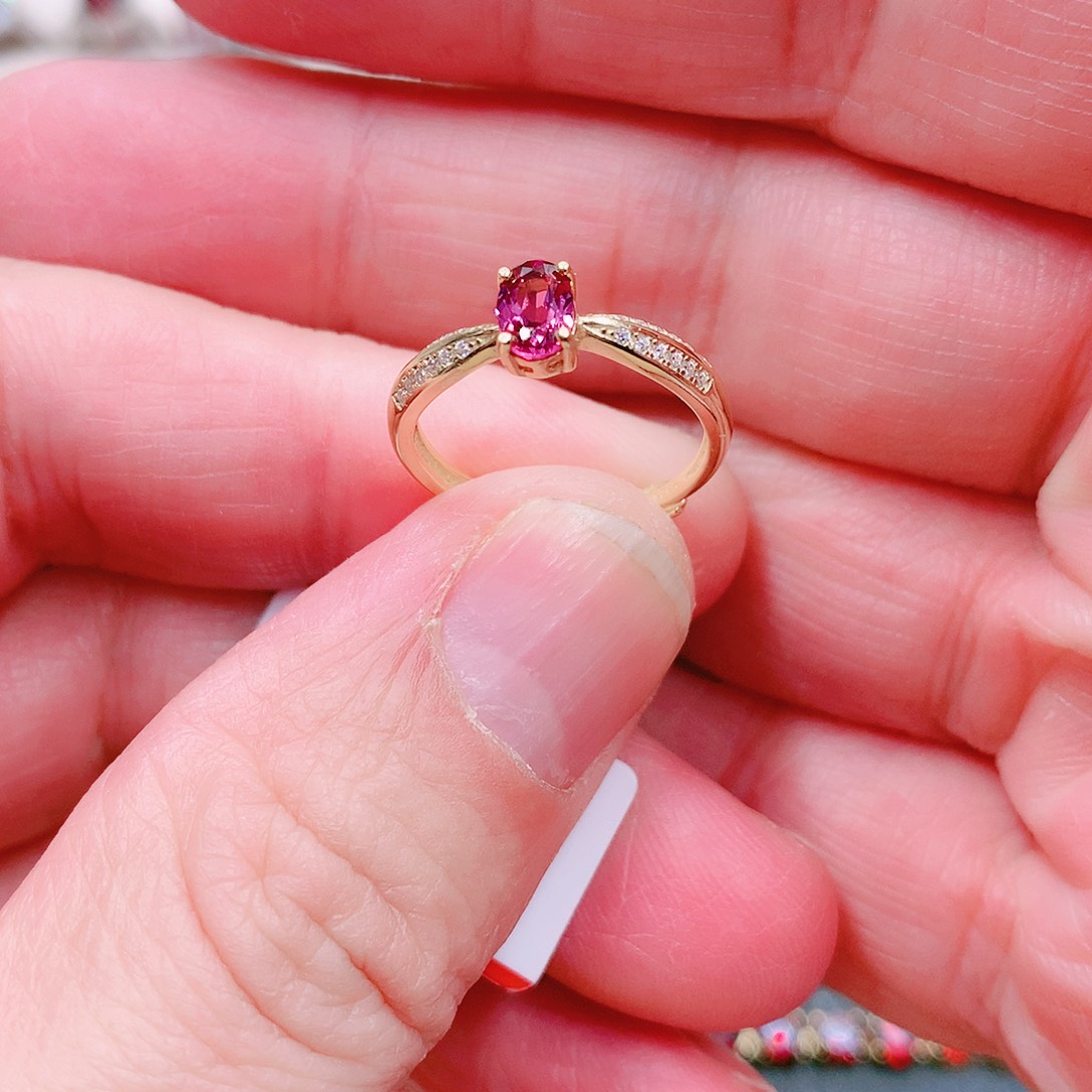 石榴石戒指银S925镶嵌