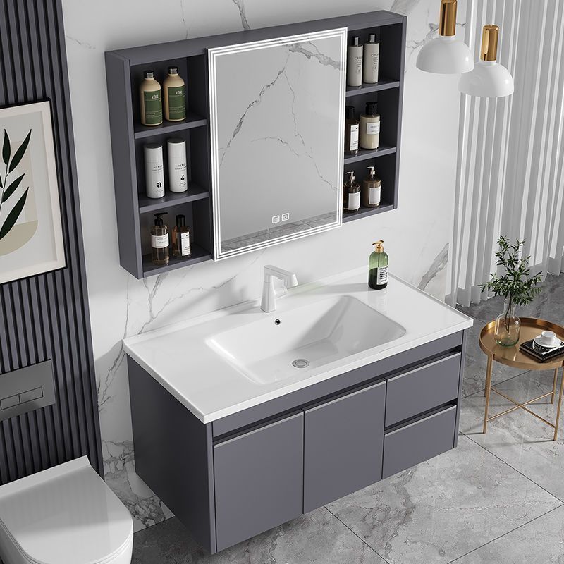 新款正品全铝加厚太空蜂窝陶瓷一体洗手脸盆浴室柜组合洗漱台面池