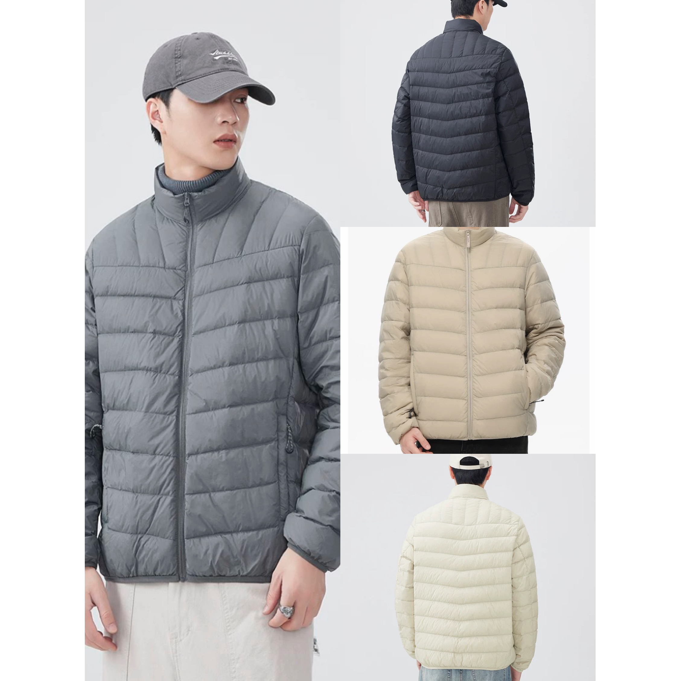 AW【“国标90绒”排骨羽绒服】情侣简约轻型立领羽绒服保暖外套Z-8802